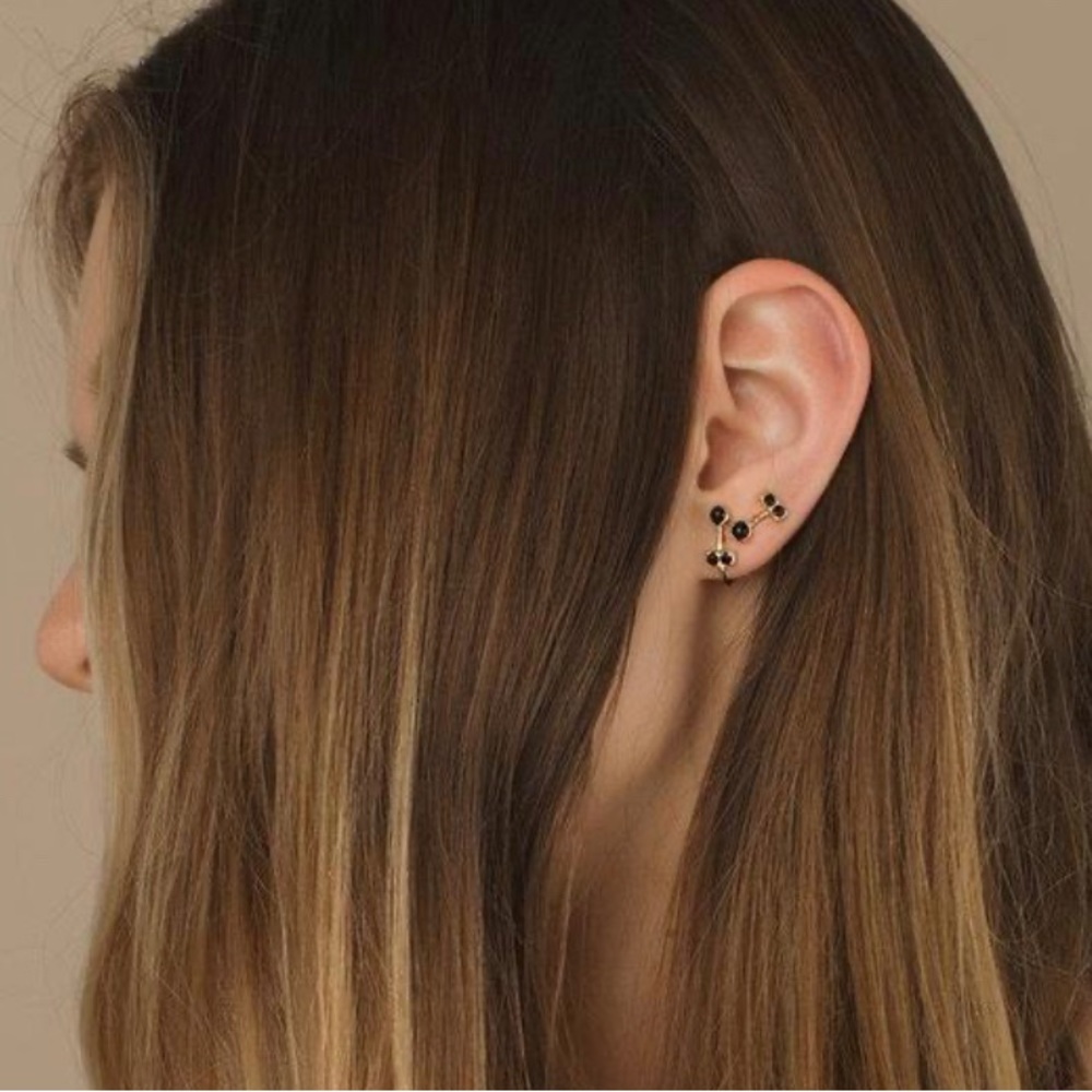 merewif stranger earrings studs black onyx